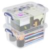 Xeabia 8 Quart Plastic Latching Boxes with Handles, Clear Storage Tote with Lids, 2 Packs view 1