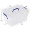 Xeabia 8 Quart Plastic Latching Boxes with Handles, Clear Storage Tote with Lids, 2 Packs view 3