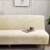 Armless Sofa Cover, Stretch Armless Sofa Slipcover Futon Couch Cover Checked Pattern Jacquard Anti-Wrinkle Armless Futon Cover Without Arms Futon Slipcovers Furniture Protector (Natural b) view 3