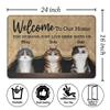 Welcome to Our Home Bath Mat,Cute Cat Bathroom Rugs Indoor Porch Doormat Non Slip Floor Rug Washable Small Carpets 18x30 Inches for Entrance Kitchen Bedroom Living Room Decoration view 3