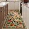 Rugcomf Runner Rug for Hallways Kitchen Rug Non Slip 2'x 6' Washable Rugs with Rubber Backing Soft Floral Carpet Runner for Hallways, Kitchen, Laundry, Bedroom, Bathroom(Green) view 2