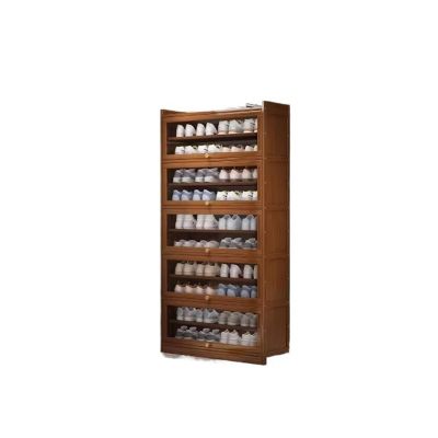 GUERNSEY Shoe Cabinet for Entryway Shoe Cabinet Home Door Simple Shoe Rack Organizer Saves Space Indoor Storage Shoe Cabinet Shoe Storage Cabinet (Color : Brown, Size : Small)
