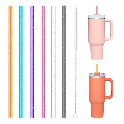 Allwith 6 PCS Replacement Straws for Stanley|Simple Modern|Owala 40 oz 30 oz 20 oz 14 ozTumbler, Reusable Color Drinking Straws with Cleaning Brush for Stanley Cup AccessorieBPA Free, Dishwasher Safe