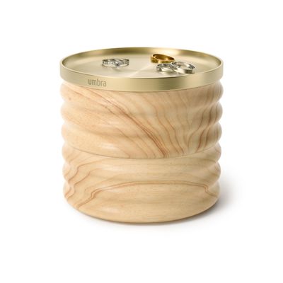 Umbra Tesora Wood Jewelry Box, Natural/Brass