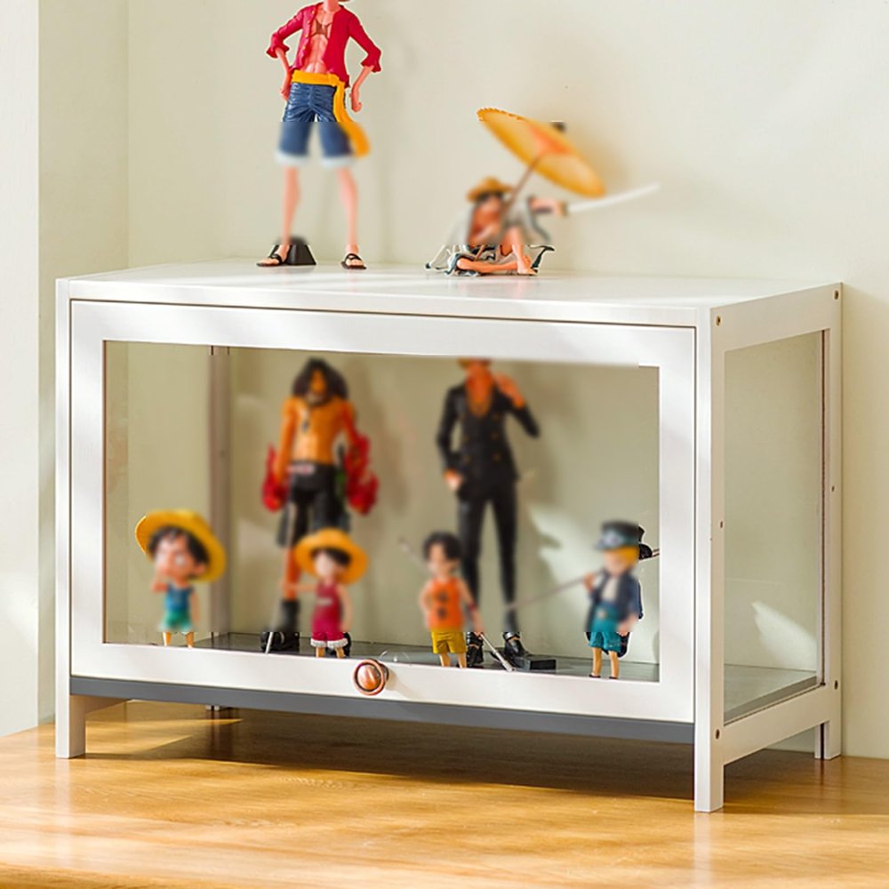 Display Case Curio Cabinet, With Acrylic Glass Door 1-5 Tier Display Cabinet, Modern Minimalist Flip Door Display Case Curio Cabinet Floor Standing Bookshelf, Easy To Clean ( Size : 60*40*32cm/23.6*15