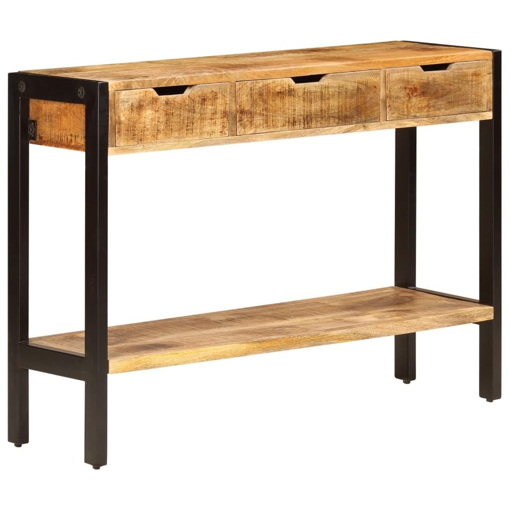 MNISDFL Versatile Console Entertainment Center Storage Sideboard with 3 Drawers 43.3"x13.8"x29.5" Solid Mango Wood