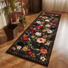 Rugcomf Runner Rug for Hallways Kitchen Rug Non Slip 2'6''x8' Washable Runner Rugs with Rubber Backing Soft Floral Carpet Runner for Hallways, Kitchen, Laundry, Bedroom, Bathroom(Black) view 4
