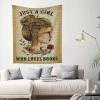 Xsovgoi Just A Girl Who Loves Books Tapestries Home Decor Bedroom Tapestry,Tapestry Wall Hanging 60"X51" view 3