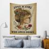 Xsovgoi Just A Girl Who Loves Books Tapestries Home Decor Bedroom Tapestry,Tapestry Wall Hanging 60"X51" view 4