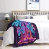 zcwl Palm Tree Throw Blanket, Neon Fleece Blanket for Couch Bed Sofa, Tropical Patterned Blankets and Throws, Super Soft Cozy Plush Flannel Blanket, 30x40, Decor & Gift view 3