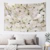 Conank White Flower Tapestry White Floral Wall Tapestries Decor for Party Wedding Bridal Shower Decoration Photography Portrait Photographic Studio Banner Supplies 60x40 Inch view 1