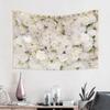 Conank White Flower Tapestry White Floral Wall Tapestries Decor for Party Wedding Bridal Shower Decoration Photography Portrait Photographic Studio Banner Supplies 60x40 Inch view 2