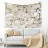 Conank White Flower Tapestry White Floral Wall Tapestries Decor for Party Wedding Bridal Shower Decoration Photography Portrait Photographic Studio Banner Supplies 60x40 Inch view 3