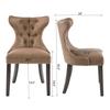 JESONVID Wingback Modern PU Dining Chairs Set of 8-Yellowish Brown-NO Table view 3