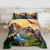 Erosebridal Kids Dinosaur Bedding Twin Comforter Set for Boys Cartoon Dino Bedding Sets,3D Jungle Animals Bed Set Dinosaur Room Decor for Boys,1 Pillow Case Soft Lightweight for All Season view 2