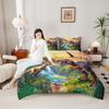 Erosebridal Kids Dinosaur Bedding Twin Comforter Set for Boys Cartoon Dino Bedding Sets,3D Jungle Animals Bed Set Dinosaur Room Decor for Boys,1 Pillow Case Soft Lightweight for All Season view 3