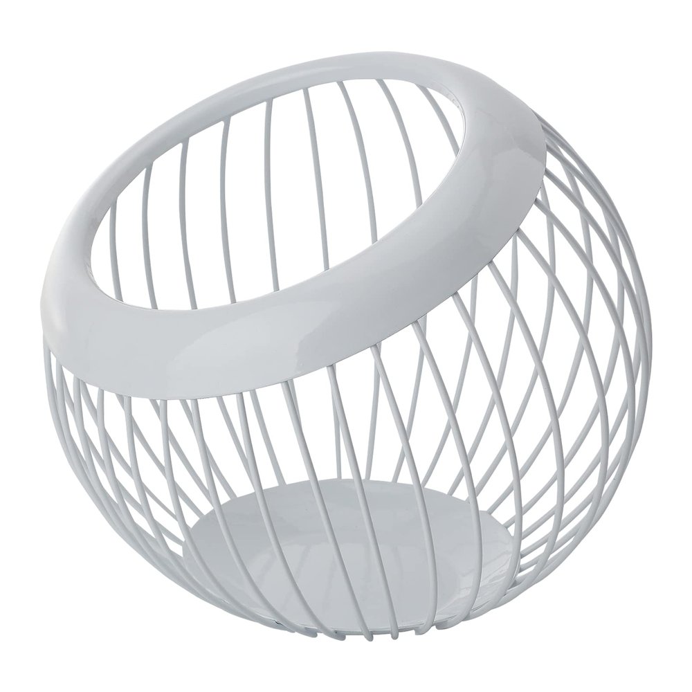 TITA-DONG Coffee Pod Holder for Counter, Large Capacity Coffee Capsule Holder, White Coffee Pod Basket, Metal Coffee Capsule Storage, Coffee Pod Holder Bowl for Coffee Bar Home Decor(White)