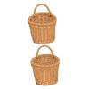PRETYZOOM 2pcs Woven Wall Basket for Kitchen Storage Hanging Garlic Organizer Breathable Decorative Basket for Fruits Vegetables and Seasonings for Home and Restaurant Use view 1