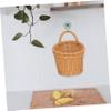PRETYZOOM 2pcs Woven Wall Basket for Kitchen Storage Hanging Garlic Organizer Breathable Decorative Basket for Fruits Vegetables and Seasonings for Home and Restaurant Use view 4