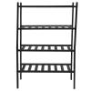 MOTUZP Shoe Rack Bamboo Shoe Rack Stackable Shoe Shelf Storage Organizer Stackable Shoes Rack Shelf for Entryway Door Hallway Bedroom Garage Space Saving Foldable(Black Four Layers) view 1