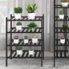 MOTUZP Shoe Rack Bamboo Shoe Rack Stackable Shoe Shelf Storage Organizer Stackable Shoes Rack Shelf for Entryway Door Hallway Bedroom Garage Space Saving Foldable(Black Four Layers) view 2