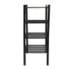 MOTUZP Shoe Rack Bamboo Shoe Rack Stackable Shoe Shelf Storage Organizer Stackable Shoes Rack Shelf for Entryway Door Hallway Bedroom Garage Space Saving Foldable(Black Four Layers) view 4