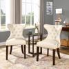 JESONVID Upholstered Modern Dining Chairs Set of 2, High-end Button-Tufted Leather Dining Room Chairs with Nailhead Trim, Solid Wood Legs Table Side Chair for Home, Ivory MJRWT view 1
