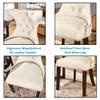 JESONVID Upholstered Modern Dining Chairs Set of 2, High-end Button-Tufted Leather Dining Room Chairs with Nailhead Trim, Solid Wood Legs Table Side Chair for Home, Ivory MJRWT view 4