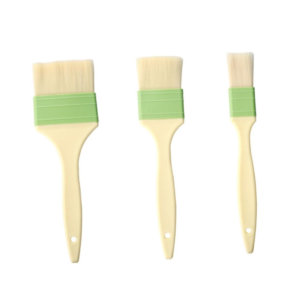 OKUMEYR 3pcs Plastic Basting Oil Brush Food-grade Bbq Brush for Cooking Baking and Spreading Sauces Small Medium and Large Mixed Colors