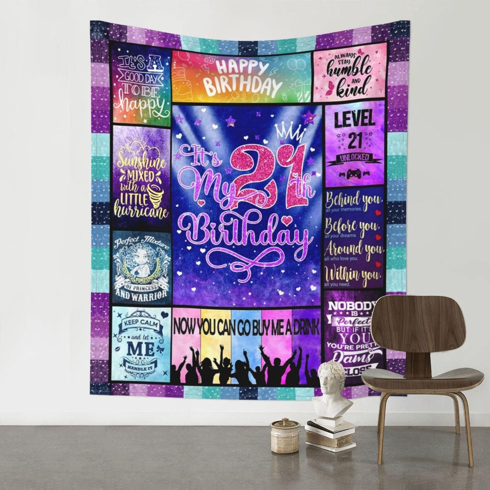 Xsovgoi Gift For 21th Birthday Tapestrys Home Decor Bedroom Tapestry,Tapestry Wall Hanging 60"X51"