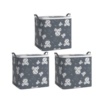 NUALLY Large Capacity Storage Bags, Space Saver Bags for Pillow Blanket Clothes Closet Organizer Containers Durable Moving Storage Bin, 3 Pieces (Color : Gray, Size : 100 l)