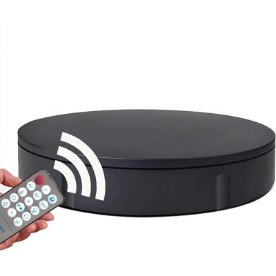 AmNooL 360 Degree Electric Rotating Turntable Display Stand, 30cm 150kg/330lb Capacity, for Photography Video Shooting Props Jewelry Display Turntable with Remote (Color : Black)