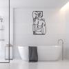 Men Metal Wall Decor, Naked Body Men Line Art, Minimalist Line Art, Body Metal Wall Decor for Living Room, Bedroom, Bathroom (Black, 105x61cm/41.3x23.9inch) view 1