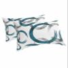 Abstract Modern Grey Blue Standard Pillow Cases Set of 2, Soft Breathable Pillow Covers with Envelope Closure Decorative Pillow Shams for Bed Sofa Couch Chair Geometric Circle Brush Painting 20"x26" view 1