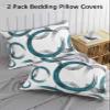Abstract Modern Grey Blue Standard Pillow Cases Set of 2, Soft Breathable Pillow Covers with Envelope Closure Decorative Pillow Shams for Bed Sofa Couch Chair Geometric Circle Brush Painting 20"x26" view 3