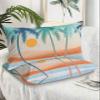 Summer Boho Standard Pillow Cases Set of 2, Soft Breathable Pillow Covers with Envelope Closure Decorative Pillow Shams for Bed Sofa Couch Chair Beach Coconut Tree Sun Rustic Geometric 20"x26" view 2