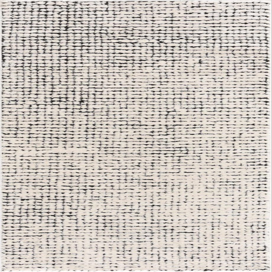 BoutiqueRugs Keita Contemporary Mosaic Runner Rug - High Pile Fluffy Soft Shag Carpet for Hallway, Kitchen - Black and White - 2'8" x 7'3" Runner
