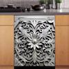 Dishwasher Magnet Cover,Stainless Steel Pattern Kitchen Decorative Magnets Refrigerator Sticker, Retro Style Magnetic Dishwasher Decal, 23"" x 26"" Magnetic, Rimyy20-4 view 2