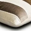 Fabric Mart Direct Striped Decorative Throw Pillow Covers 14" x 14" | Modern Velvet Cushion Cover | Patchwork Brown Pillowcases for Couch, Sofa, Bed, or Living Room - Velvet Band Choco view 2