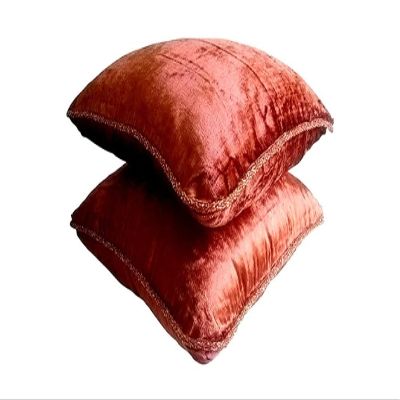 Fabric Mart Direct Pillow Covers, Decorative Rust Euro Pillow Covers 26x26 inch (65x65 cm) Velvet Euro Pillow Shams, Solid Color, Contemporary Euro Shams Easter - Rust Shimmer