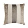 Fabric Mart Direct Striped Decorative Throw Pillow Covers 12" x 12" | Modern Velvet Cushion Cover | Patchwork Grey Pillowcases for Couch, Sofa, Bed, or Living Room - Velvet Band Grey view 1