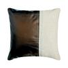 Fabric Mart Direct Pillow Covers, Decorative Pillow Covers 20x20 inch (50x50 cm) Brown, Faux Leather Throw Pillow Covers, Handmade Pillow Covers, Patchwork Pillow Cover - Better Half Choco view 1