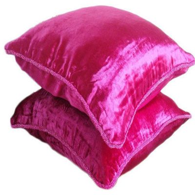 Fabric Mart Direct Throw Pillow Cover, Decorative Fuchsia Pink Pillow Covers 16x16 inch (40x40 cm) Velvet Cushion Cover for Sofa, Solid Color, Contemporary Designer Pillow Covers - Fuchsia Love