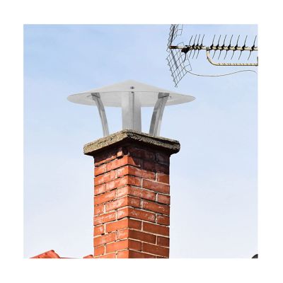 Flue Liner Cap,Galvanised Steel Chimney Cowl,Rain and Snow Cover Pot, Flue Protector,Duct Plug Pipe,Anti Downdraught Bird Guard Top, Suitable for All Fuel Types,d27cm/10.62in