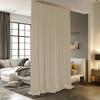 Room Divider Curtains for Ceiling Track Rod, Blackout Ceiling Track Curtains with Hooks Noise Reduction Privacy Curtain for Wall Ceiling Mount Track, 15 ft Wide x 8 ft Tall, Cream Beige, 1 Panel view 1