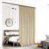 Room Divider Curtains for Ceiling Track Rod, Blackout Ceiling Track Curtains with Hooks Noise Reduction Privacy Curtain for Wall Ceiling Mount Track, 15 ft Wide x 8 ft Tall, Cream Beige, 1 Panel view 2