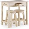 From the Tree Furniture Breakfast Table Set with Stools, Solid Wood Kitchen Table and 2 Stools, Space-Saving Dining Set for Small Spaces, Apartments, Kitchen and Dining Room view 2