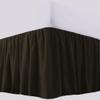 AKBLinenBedding - 3 Sided Split/Open Corner Dust Ruffled Bed Skirt, Black Solid 700 TC Egyptian Cotton, Drop - 27 inch (Full XL - 54 Inch W x 80 Inch L) view 1