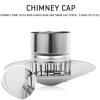 Chimney Cowl Cap,Stainless Steel Anti Downdraught Bird Guard Top, Rain and Snow Fuel Tube Umbrella Cover Pot, Flue Protector for 75-200mm/7.9Inch Pipefit,160mm/6.3Inch view 4