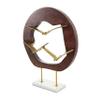 Deco 79 Aluminum Metal Bird Decorative Sculpture Home Decor Statue with Brown Wooden Frame and Marble Base, Accent Figurine 12" x 4" x 15", Gold view 1